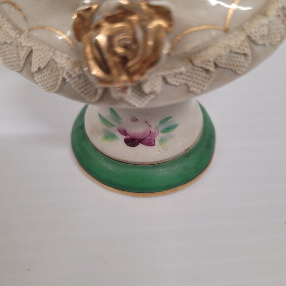 Womens Bust Occupied Japan Porcelain Vintage 1940s Gold Rose Lace No Chips Crack - Picture 6 of 9